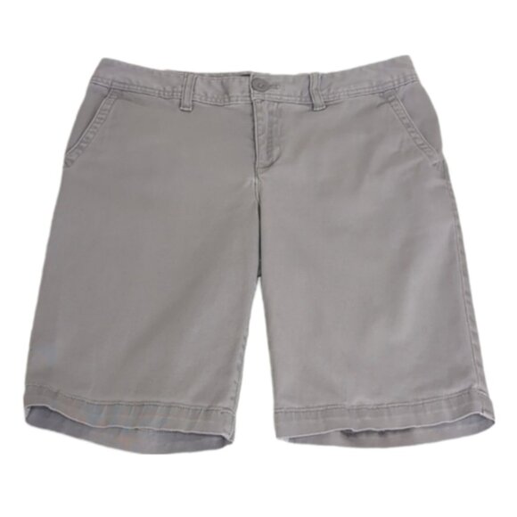 Eddie Bauer Twill 10" Bermuda Shorts Stretch Cotton Gorpcore Outdoor Gray Size 4 - Picture 1 of 10